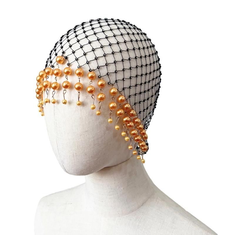 Elegant Tassels Headpiece Featuring Intricate Hollow Design Suitable for Fashion Brides and Festival Attendees Present