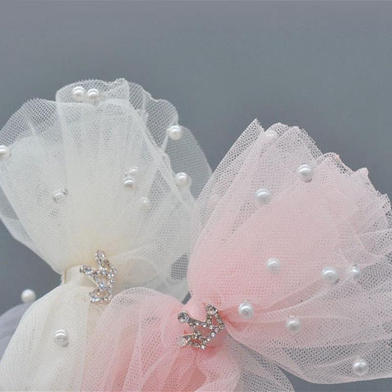 Children's Hairpin Lace Bowknot Kids Hairpins Hair Clip Beads Crown Decoration Sweet Kids Headwear