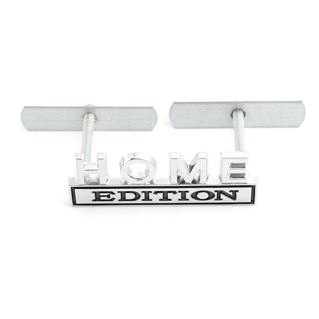1Pc 3D Metal Home Edition Logo Car Front Grille Badge Side Fender Rear Trunk Emblem Sticker Decal
