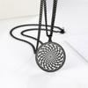 Dawapara The Illusion of Amulet Pendant Necklace Geometric Hypnosis Talisman Stainless Steel Jewelry Gift for Men Women