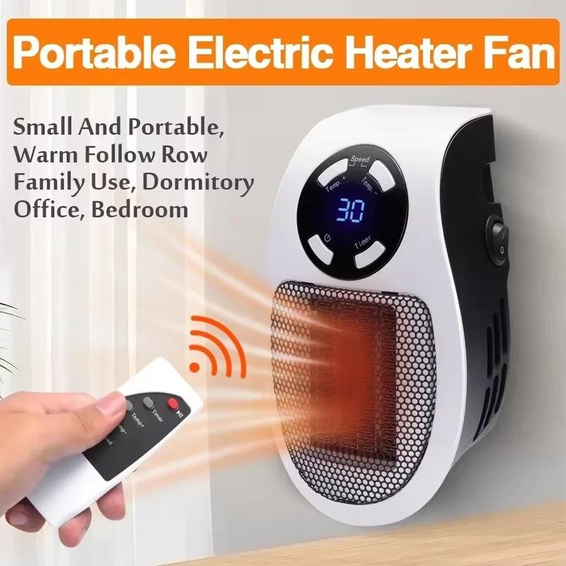 Portable Electric Wall Heater for Office Room Mini with Remote Control Fast Heating Radiator Warmer Plug-in