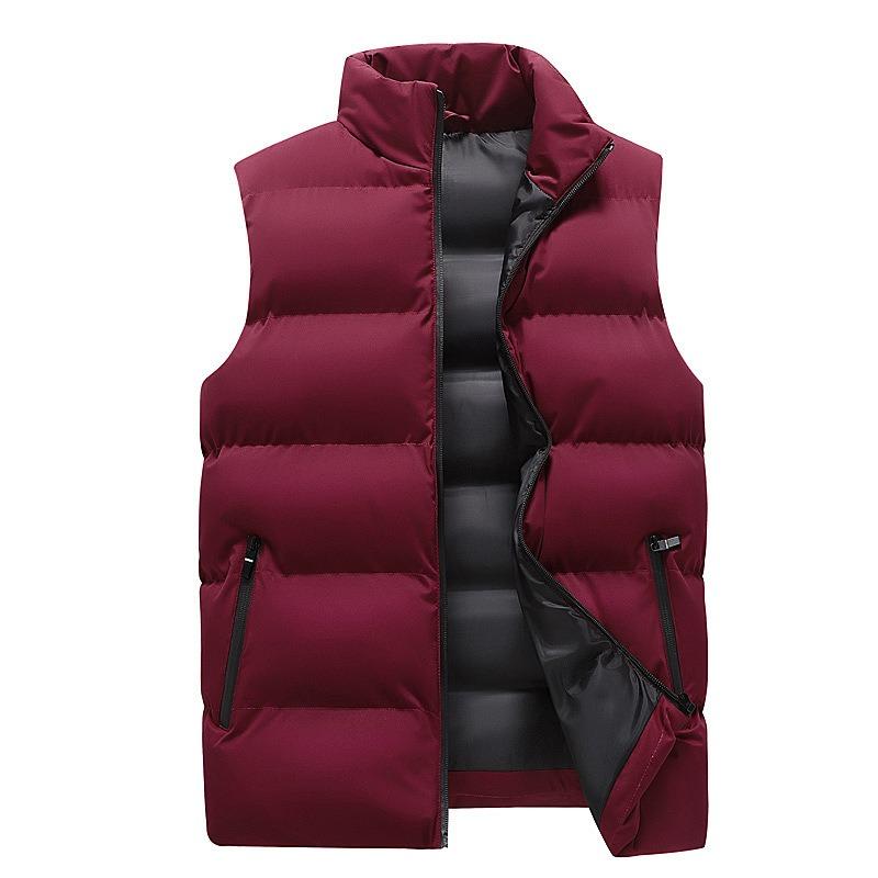 Men S Sleeveless Stand Collar Padded Vest Winter Casual Sports Cotton Jacket