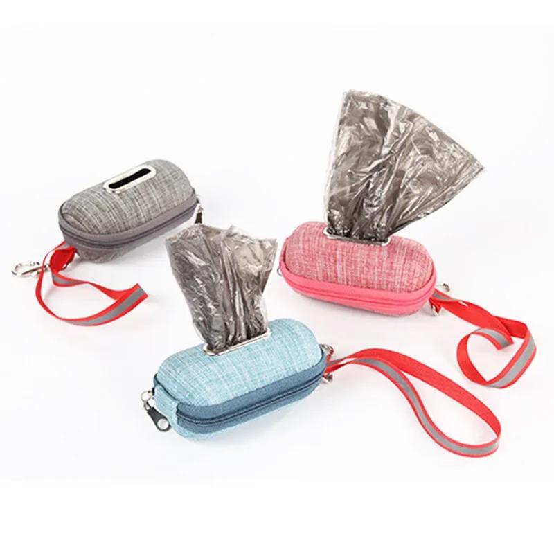 Portable Garbage Box for Cleaning Puppy Waste, Dog Poop Bag Dispenser and Pick - Up Bags Holder with Rope