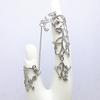 Chain Ring Flower Pattern Finger Jewelry Adjustable Women Chain Link Finger Ring for Wedding