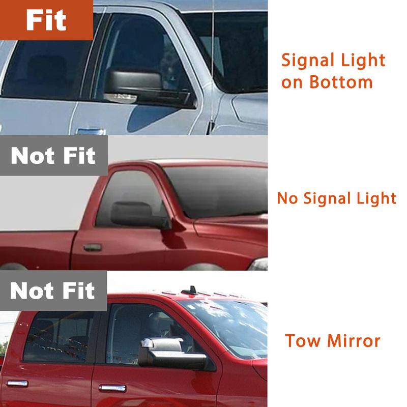 Car Left/ Right Side Door Wing Rearview Mirror Cover Cap for Dodge Ram 1500 2500 3500 2009-2014  68231242AM, 68231243AM,