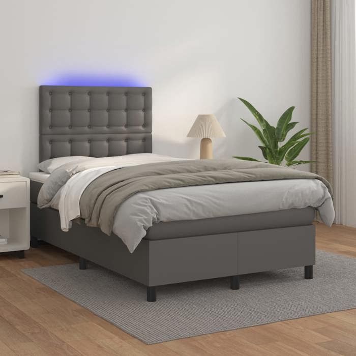 VidaXL Sommier à Lattes de Lit avec Matelas et LED, Lit Rembourré, Lit Double, Lit Adulte de Chambre à Coucher Intérieur, 3135937