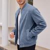 Men's Retro Suede Stand Collar Jacket - Loose Fit, Zipper Cardigan Coat, Trendy and Fashionable for Autumn/Winter