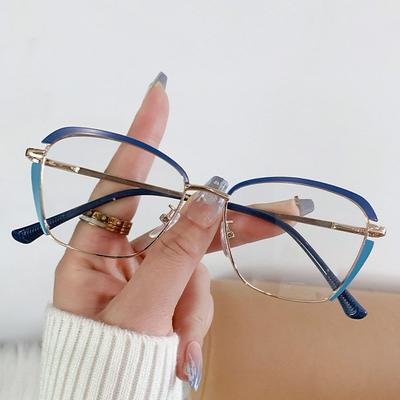Cat Eye Anti-Blue Light Glasses Women Designers Eyeglasses Optical Spectacle Computer Eye Protection Portable Big Frame Eyewear