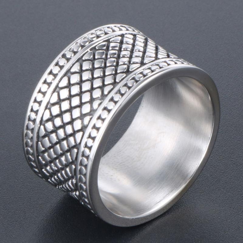 Solid 316L Stainless Steel Men's Finger Rings Stainless Ring for Men Women Size 7-13 Vintage Male Charm Jewelry Wedding Bands