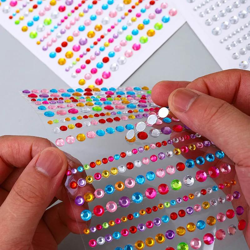 Face Eyes Party Makeup Acrylic Diamond Rhinestone Sticker Self-adhesive Bright Crystal DIY Big Small Mix Face Decoration Sticker