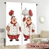 2D Flat Printing,JIT 2pcs, Curtains (Without Rod) Chef Duo Delight Chic Creative Curtains Polyester Easy Install Curtains
