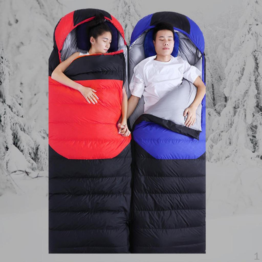 

double layer zipper Envelope Sleeping Bag Suit Quilt Camping Warm Blanket 210*80cm красный