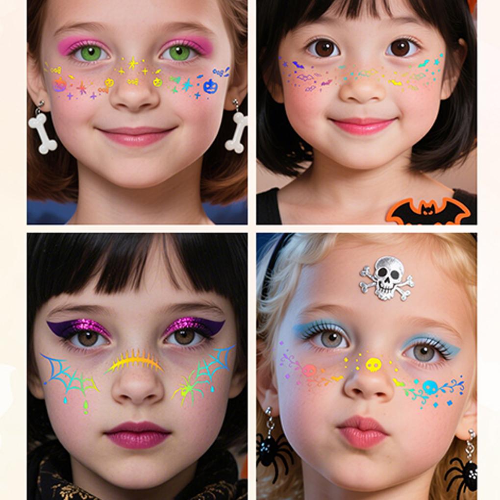 New 10PCS Halloween Face Tattoo Sticker Hot Stamping Freckles Makeup Radiation Fake Freckles Christmas Temporary Tattoo Stickers