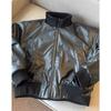 American Style Men's Casual Baseball Jacket - PU Leather, Thick Cotton Padded