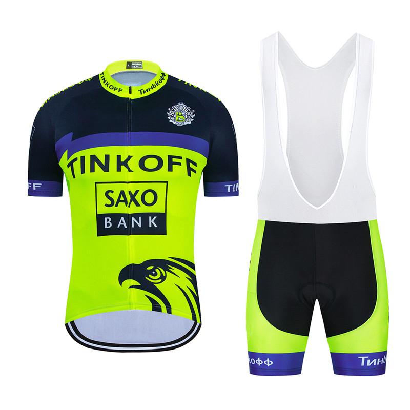 Saxo Bank Team Summer Bike Jersey Men Mtb Short Sleeve Cycling Set Shorts Set MTB Ropa Ciclismo Bicycle Shirts Maillot Clothing