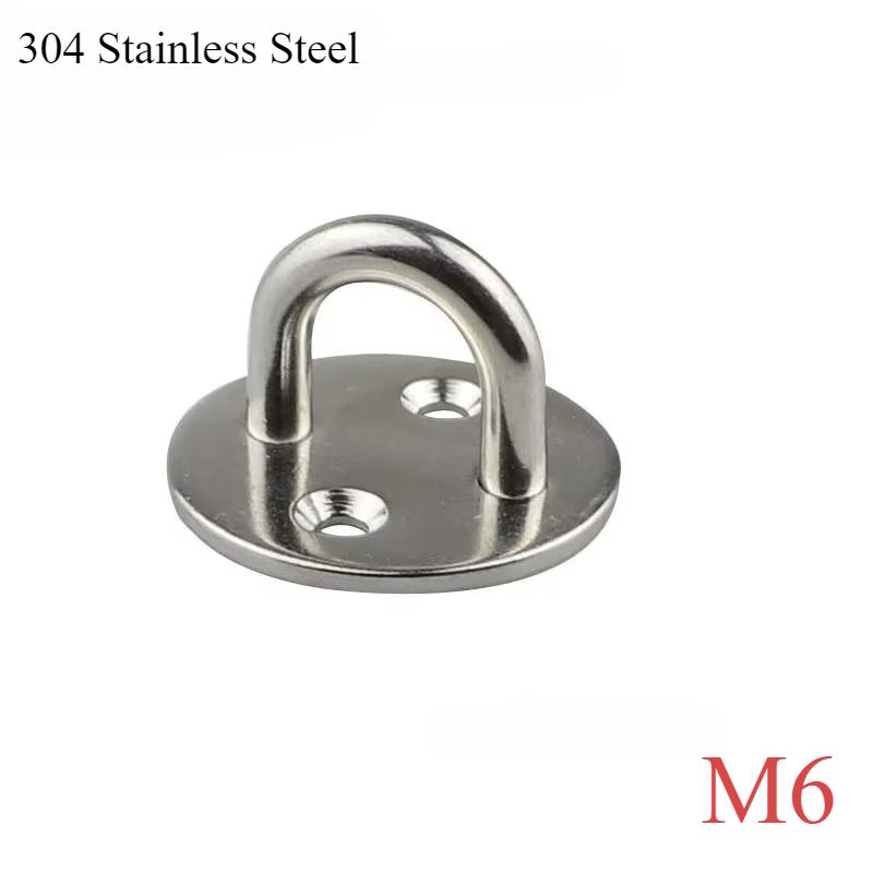 M5, M6, M8 Round Shaped Heavy Duty Ceiling Mount Hanger 304 Stainless Steel Hook Heavy Duty Pad Eye Plate Deck Door Buckle