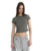 Teulimingbeodeu Slim-Fit Slit Ribbed T-Shirt [ Gray ]