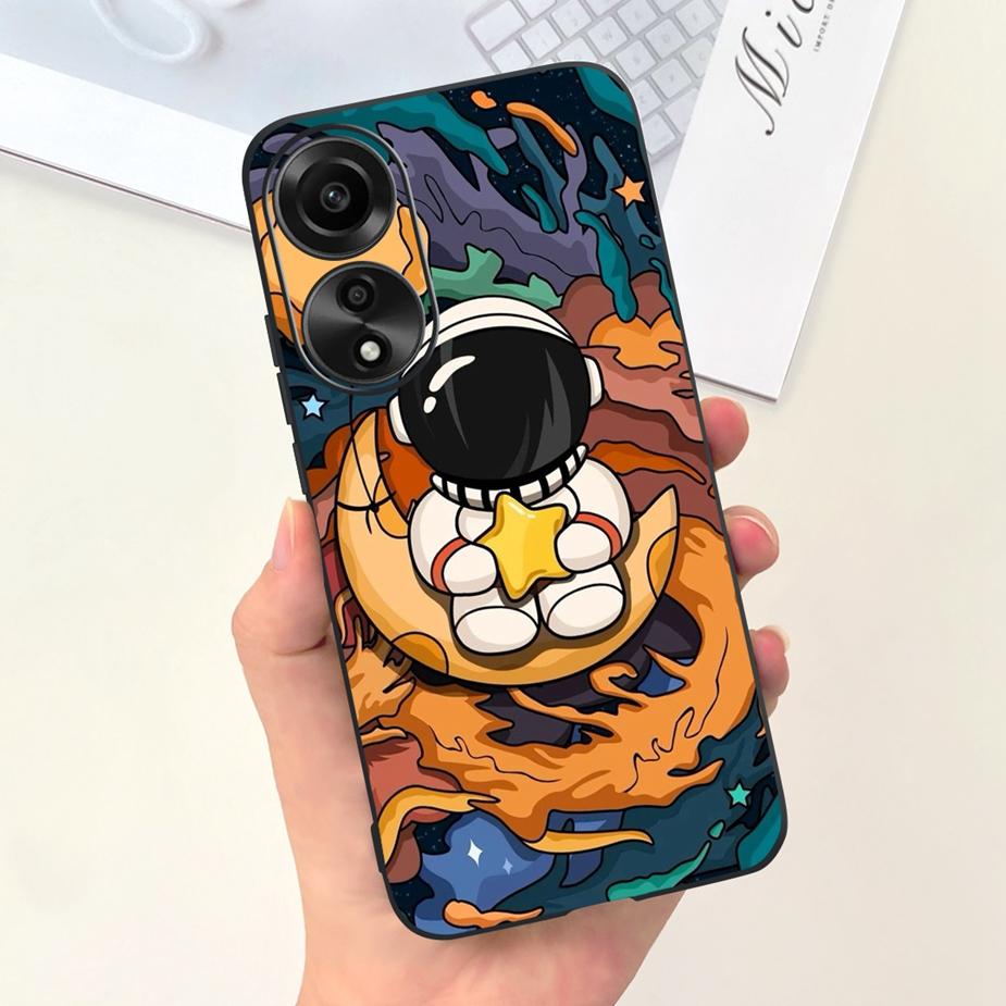 For Oppo A78 4G Case CPH2565 Cute Dinosaur Cartoon Painted Cover Soft Silicone Phone Case For Oppo A78 A 78 OppoA78 4G 5G Fundas
