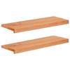 Window Sills 2 Pcs. Lacquered 80 X 25 X 2 Cm Solid Wood Beech