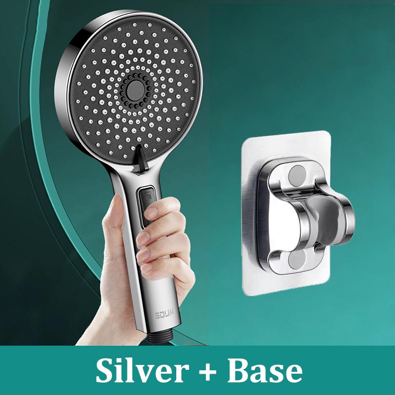 Booster Handheld Rain Shower Head Powerful Spray Anti-Clog Nozzle Adjustable Bathroom Shower Head for Low Water Pressure Home