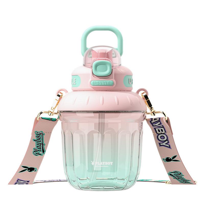 Water bottle Ikes Playboy space cup high value large capacity straw cup student tea cup fashion portable sports