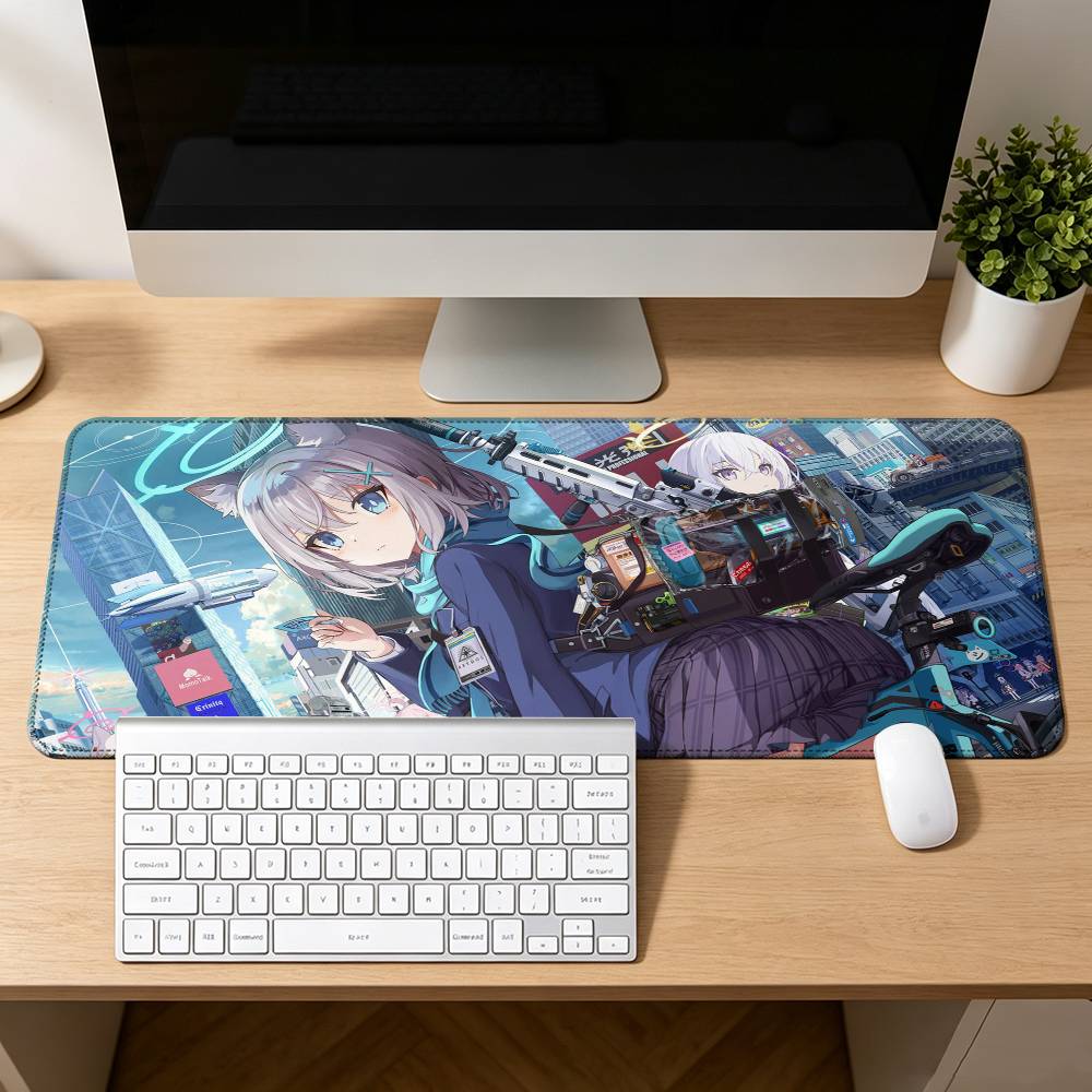 Blue Archive Mouse Pad Rubber Thicken Overlock Gaming Table Mat Office Computer Keyboard Pad PC Mousepad
