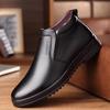 Herren High-Top Winterstiefel aus echtem Leder mit Woll- und Samtfutter
