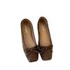 Stylish and simple polka dot thick heel niche design single shoes French retro bow feeling ballet shoes versatile