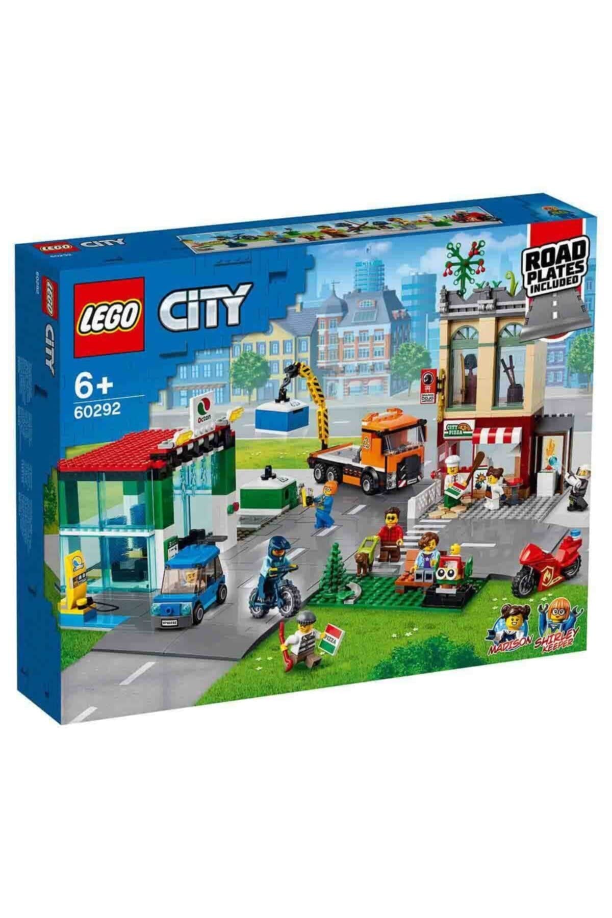 

Міський центр LEGO City з дорожньою плитою (60292) - Іграшка, Будівельні блоки, Подарунок, Будинок, для Хлопчиків та Дівчаток, Віком від 6 років