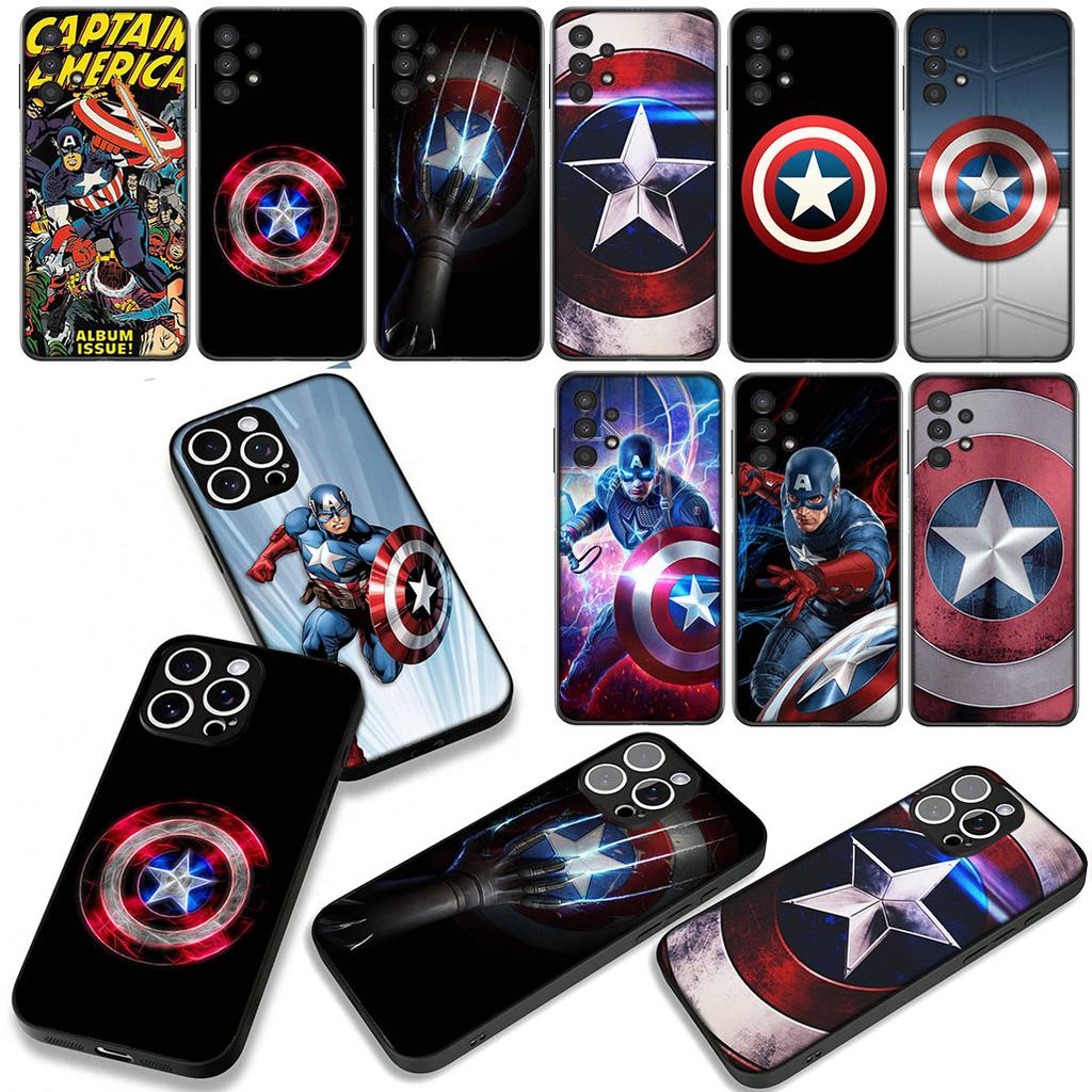 for Apple iPhone 16 15 14 Plus 13 12 Mini 17 Pro Max + ProMax 16E Air 15+ Phone Cover Case Captain America Shield Marvel Casing
