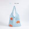 New Japanese And Korean Tote Bag Flower Bag Knitted Bags Mesh Hollow Out Shoulder Bag