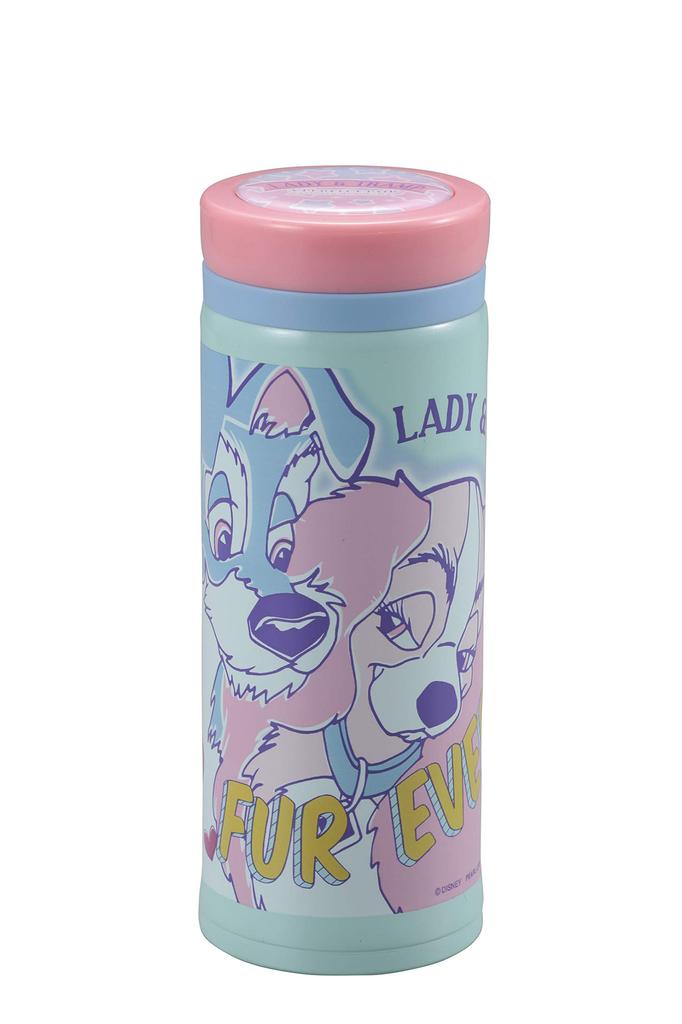 PEARL METAL Easy-Open Lightweight Personal Bottle, Lady & the TrampLove, 350ml, with Ice Stopper, Disney, MA-2243