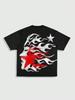 T-shirt da uomo in cotone a maniche corte, vestibilità larga, con stampa grafica, casual, streetwear