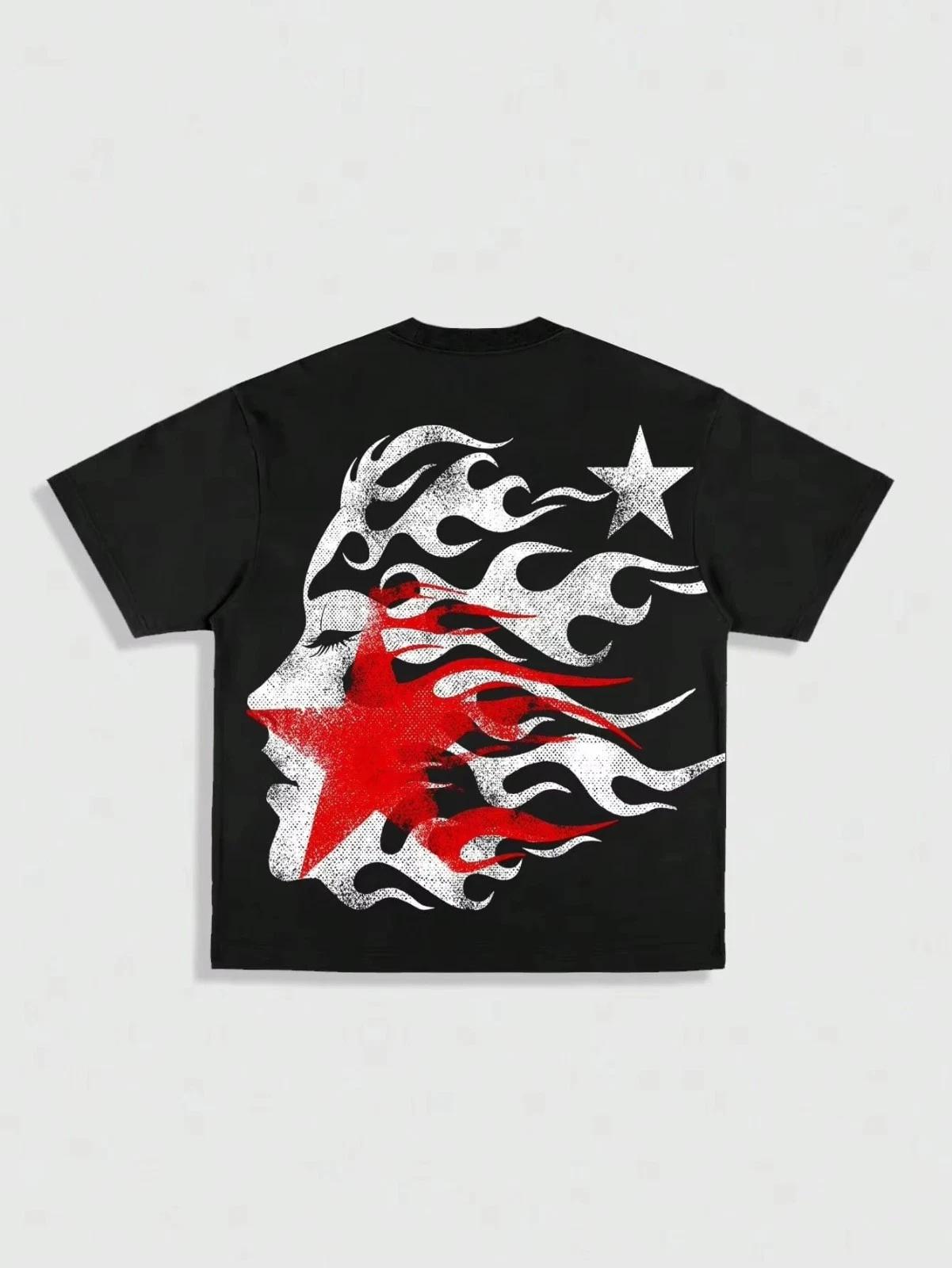 

Men s Graphic Printed Loose Fit Short Sleeved Cotton T-Shirt Casual Streetwear S