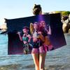 Toalla de Playa de Microfibra K-Pop Cazadores de Demonios de Película de Dibujos Animados Absorbente Secado Rápido Suave Yoga Natación Resort Escalada en Montaña Toalla
