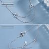 S925 Sterling Silver Double Buckle Safety Extension Chain for Bracelets and Necklaces