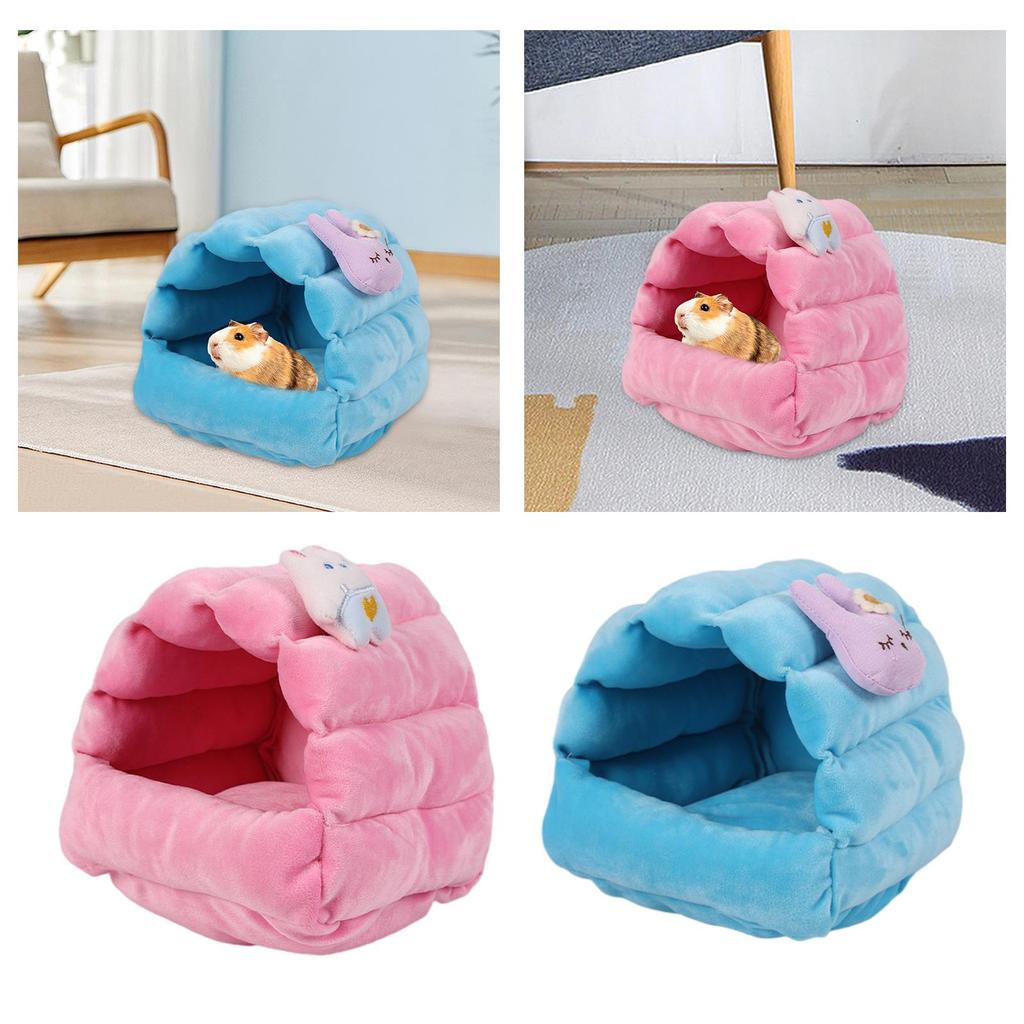 Winter Warm Hamsterbett Minihaus Hütte Winter Gemütlich Kleine Haustiere Tiere Bett Lebensräume für Ratte Chinchilla Mini Igel Hamster