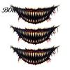 Temporary FX Makeup for Halloween 3Pcs Realistic Scary Mouth Tattoos Zombie Vampire Clown Party, Waterproof Horror Decals Adults, Stickers Cosplay