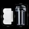 Nail Stamper Jelly Silicone Printing Nail Polish Stamping French Tip Nail Stamp Template with Scraper Manicure Stencil Tools