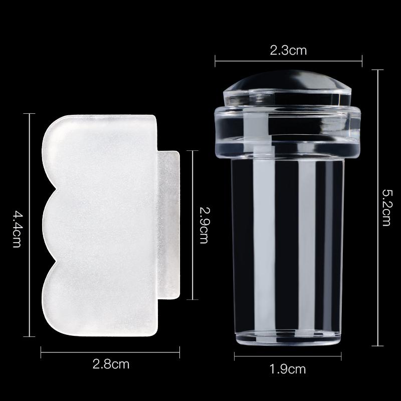 Nail Stamper Jelly Silicone Printing Nail Polish Stamping French Tip Nail Stamp Template with Scraper Manicure Stencil Tools