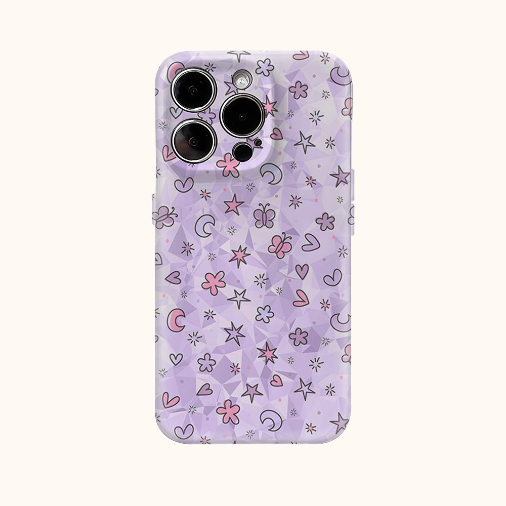 Cute Pastel Hearts Stars Phone Case for IPhone 17AIR 16E 16 15 14 13 12 11 17 Pro Max Plus Double-layer Back Cover