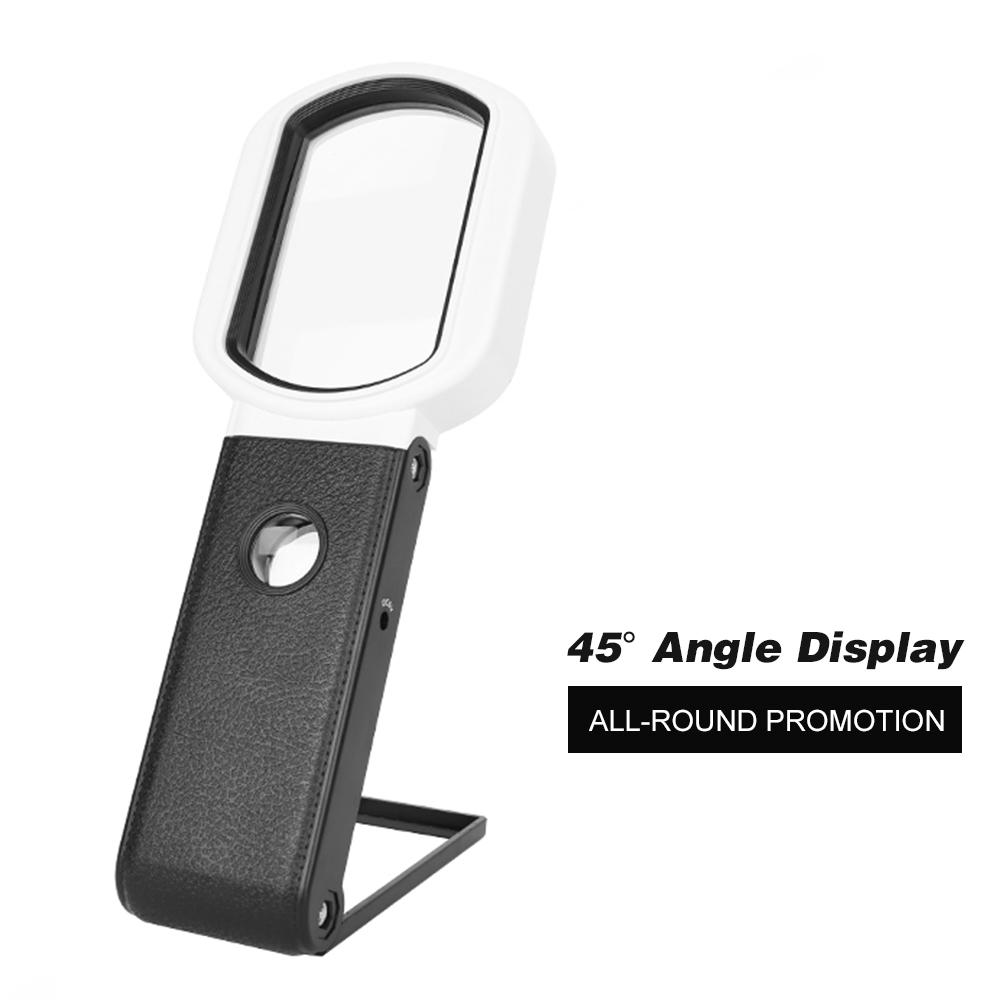 Handheld Magnifier Multifunctional Magnifying Glass 10X/25X Adjustable Magnification Foldable