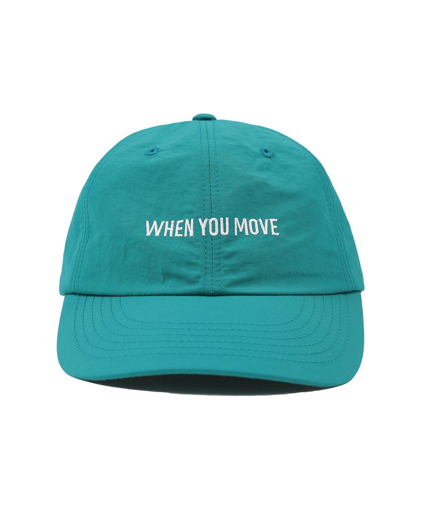 WHEN YOU MOVE Nylon Logo Embroidered Ball Cap Green