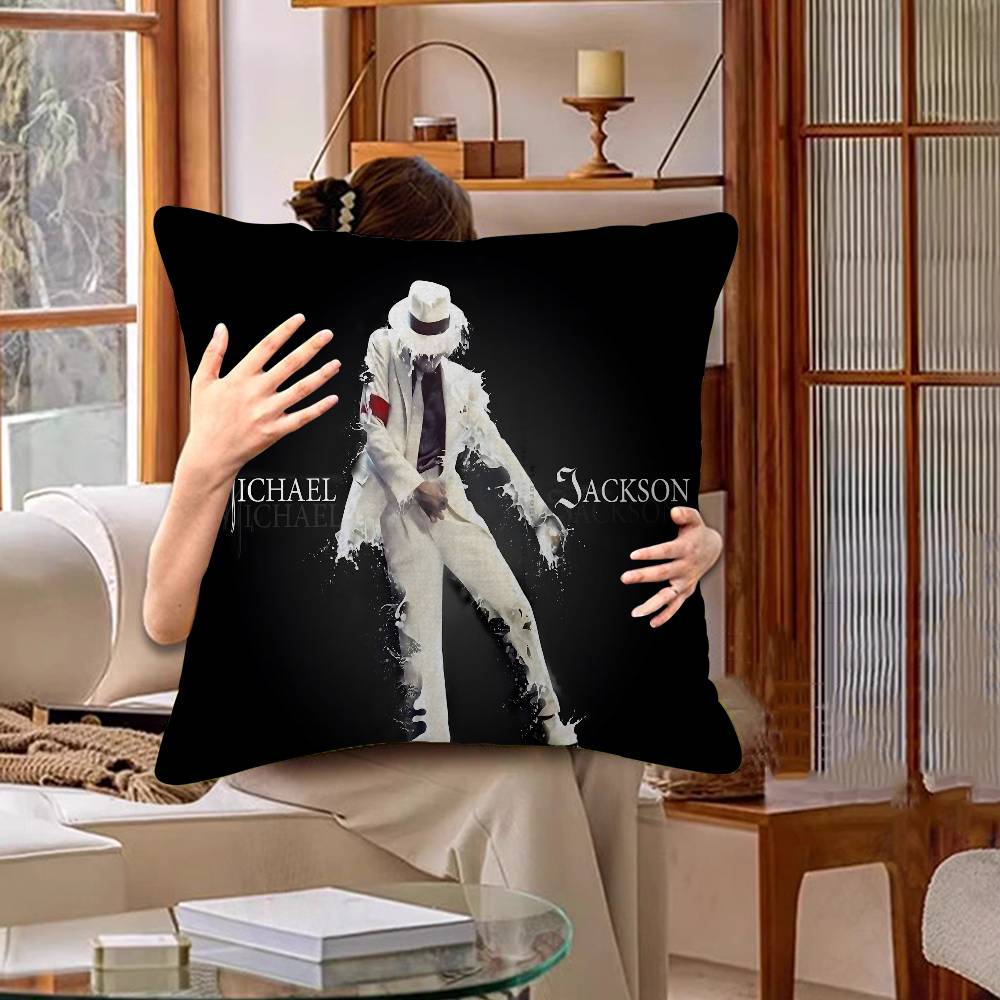 M-Michael J-Jackson New Pillow Covers Cartoon Sofa Decorative Home Double-sided Printing Short Plush Cute Cushion Cover