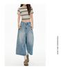 Women's Spring/Summer 2026 Light Blue Wide-Leg Jeans - Trendy, Slimming, Casual, and Fashionable.