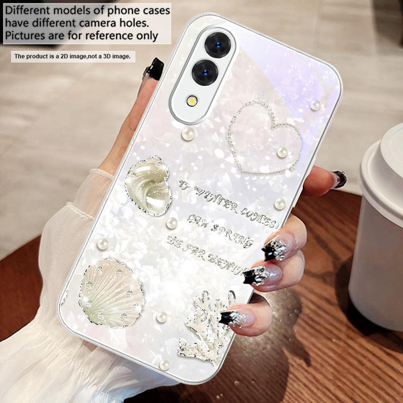 Beautiful Purple Shell For Samsung S25 S25 Edge S25Ultra S8 9 S10 20 U Ltra S21 Pro 22 Plus S23 FE S24 Ultra Glass Phone Case