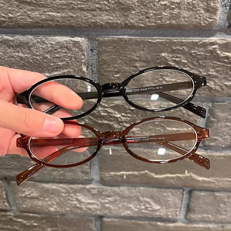 1/2/3pcs Y2K Vintage Small Oval Glasses Girls Style Red Green Frame Glass Eyewear Decorative Outdoor Anti-blue Eyeglasses Gifts
