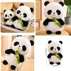 Cute Panda Plush Toy Stuffed Animal Doll Bamboo Shoot Flower Bear Gift For Girls And Kids