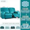 Waterproof Loveseat Sofa Recliner Cover 2-Seater with Side Pockets Stretch PU Leather Recliner Sofa Cover Living Room