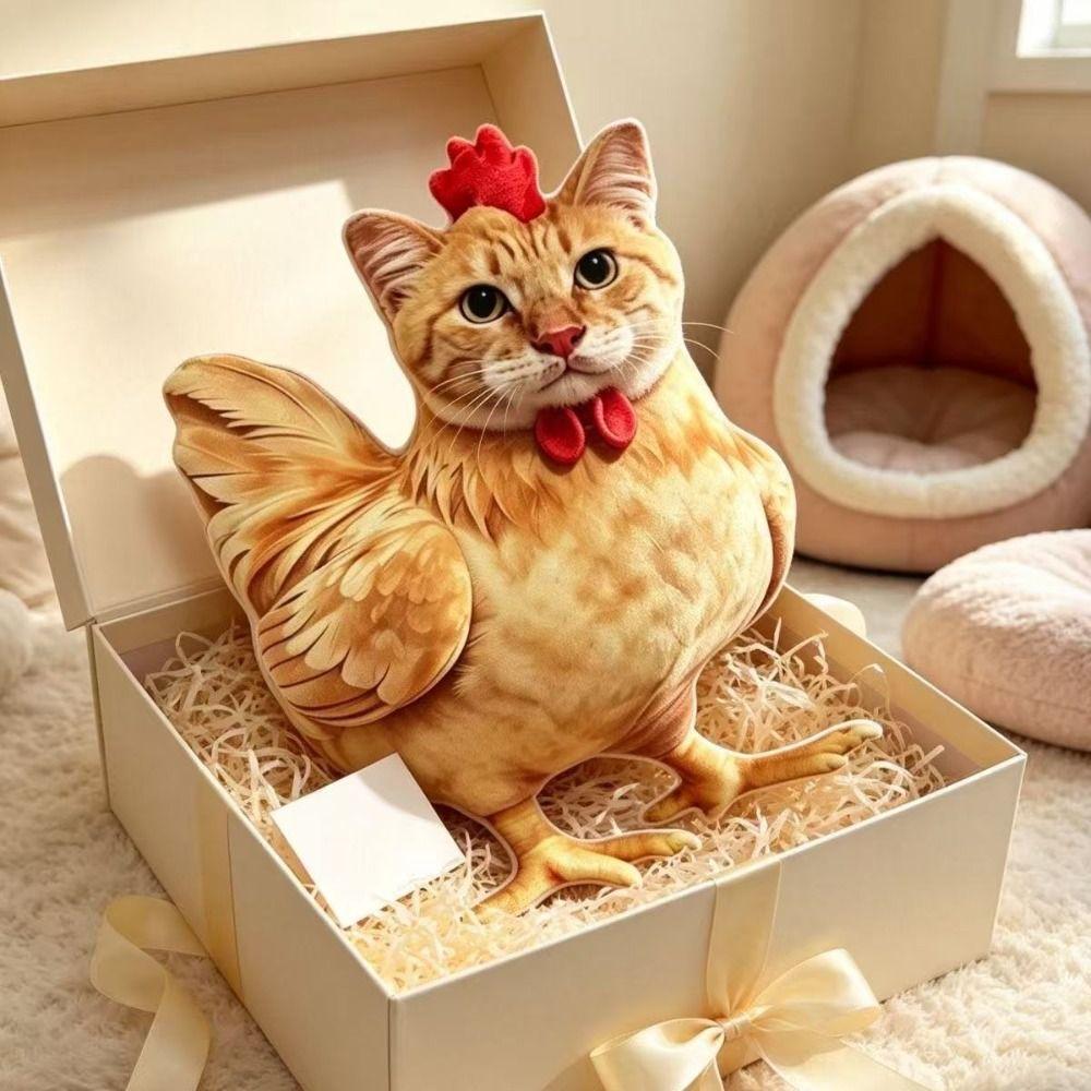 Realistic Looking Rooster Cat Plush Toys PP Cotton Filled Rooster Hen Plush Pendant Doll Toy